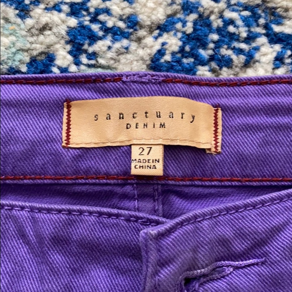 Purple Denim Shorts - Picture 3 of 3